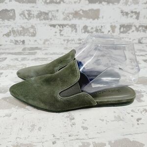 NEW Splendid Lee Liza Olive Green Gray Elastic Gore Pointed Toe Mules X480